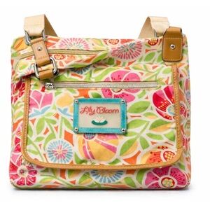 Lily Bloom Floral Shoulder Bag Colorful Canvas Purse Missing Crossbody Strap